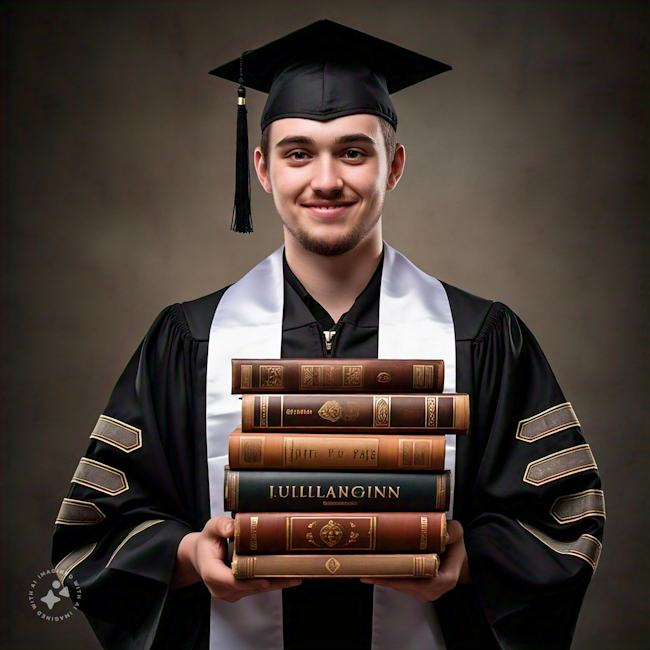 College Grad with books-