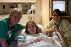 Midwife, mother and nurse