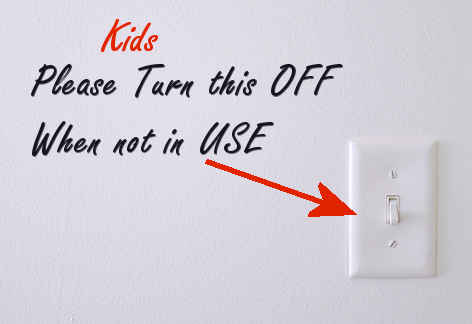 A light switch that indicates the light is off – a way to lower your household bills.